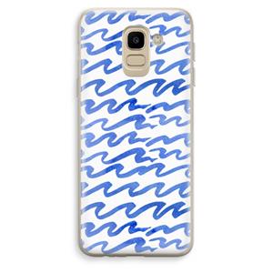 CaseCompany Blauwe golven: Samsung Galaxy J6 (2018) Transparant Hoesje