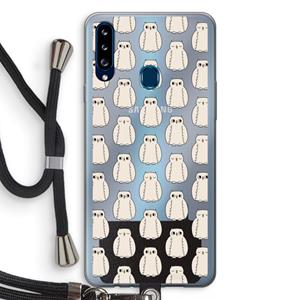 CaseCompany Uilen: Samsung Galaxy A20s Transparant Hoesje met koord