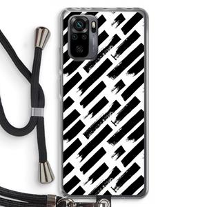 CaseCompany Zwarte vegen: Xiaomi Redmi Note 10 Pro Transparant Hoesje met koord