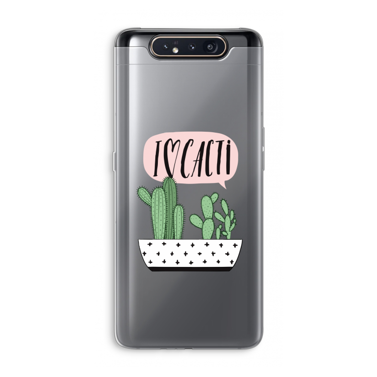 CaseCompany I love cacti: Samsung Galaxy A80 Transparant Hoesje