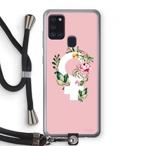 CaseCompany Venus: Samsung Galaxy A21s Transparant Hoesje met koord