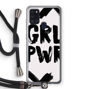 CaseCompany Girl Power #2: Samsung Galaxy A21s Transparant Hoesje met koord