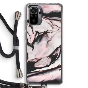 CaseCompany Roze stroom: Xiaomi Redmi Note 10 Pro Transparant Hoesje met koord