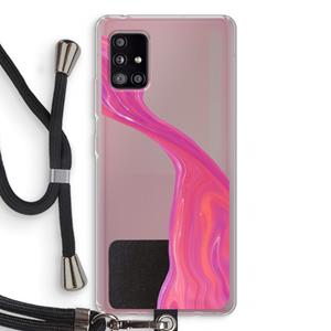 CaseCompany Paarse stroom: Samsung Galaxy A51 5G Transparant Hoesje met koord