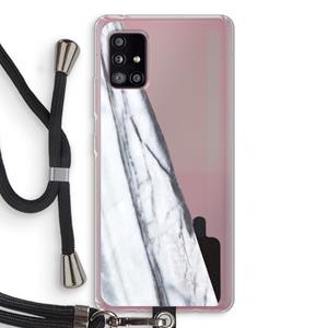 CaseCompany Gestreepte marmer: Samsung Galaxy A51 5G Transparant Hoesje met koord
