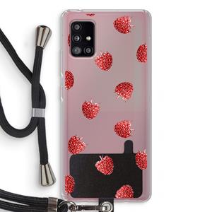 CaseCompany Framboosjes: Samsung Galaxy A51 5G Transparant Hoesje met koord