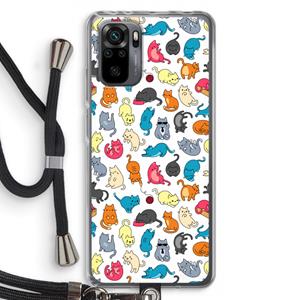 CaseCompany Kleurrijke katten: Xiaomi Redmi Note 10 Pro Transparant Hoesje met koord