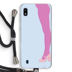 CaseCompany Pink panty: Samsung Galaxy A10 Transparant Hoesje met koord