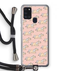 CaseCompany Ponys: Samsung Galaxy A21s Transparant Hoesje met koord