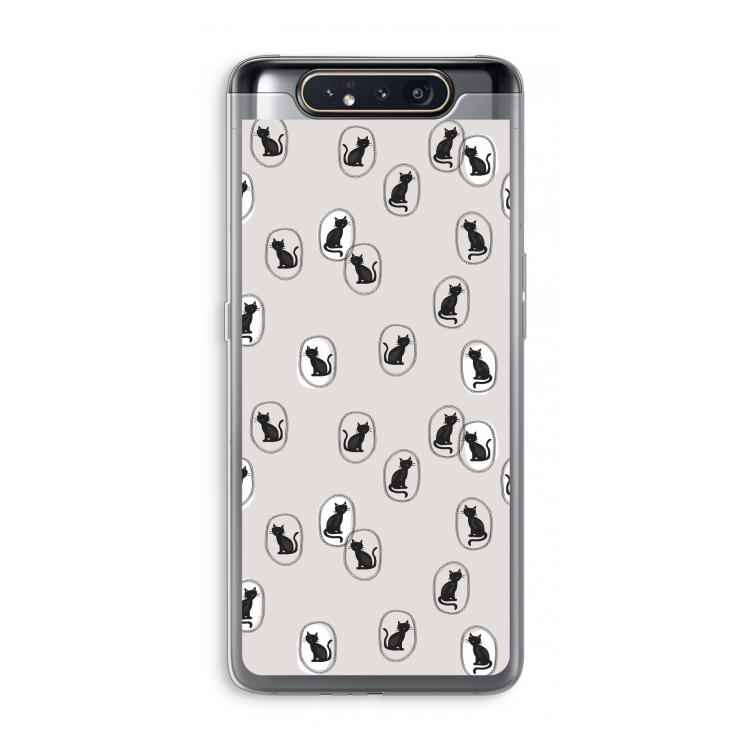 CaseCompany Miauw: Samsung Galaxy A80 Transparant Hoesje