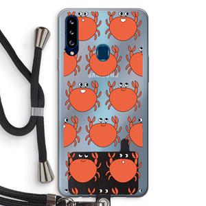 CaseCompany Krab: Samsung Galaxy A20s Transparant Hoesje met koord