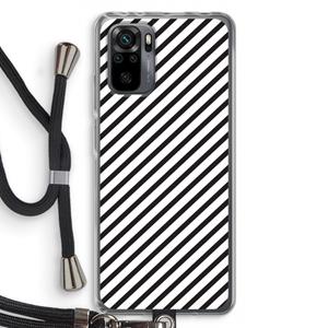 CaseCompany Strepen zwart-wit: Xiaomi Redmi Note 10 Pro Transparant Hoesje met koord
