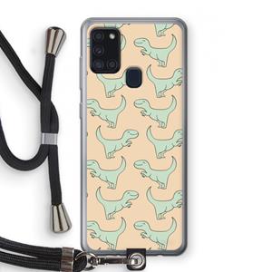 CaseCompany Dinos: Samsung Galaxy A21s Transparant Hoesje met koord