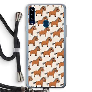 CaseCompany Pony: Samsung Galaxy A20s Transparant Hoesje met koord