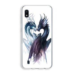 CaseCompany Yin Yang Dragons: Samsung Galaxy A10 Transparant Hoesje