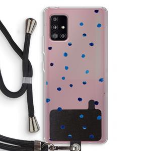 CaseCompany Blauwe stippen: Samsung Galaxy A51 5G Transparant Hoesje met koord