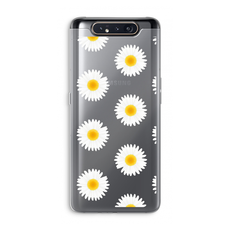 CaseCompany Margrietjes: Samsung Galaxy A80 Transparant Hoesje