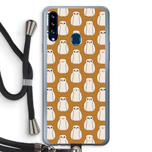 CaseCompany Uilen: Samsung Galaxy A20s Transparant Hoesje met koord