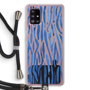 CaseCompany Blauwe nerven: Samsung Galaxy A51 5G Transparant Hoesje met koord