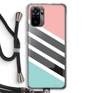 CaseCompany Strepen pastel: Xiaomi Redmi Note 10 Pro Transparant Hoesje met koord