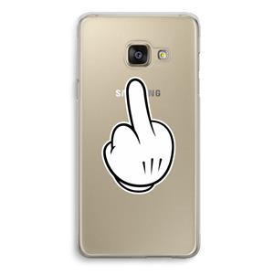 CaseCompany Middle finger white: Samsung Galaxy A3 (2016) Transparant Hoesje