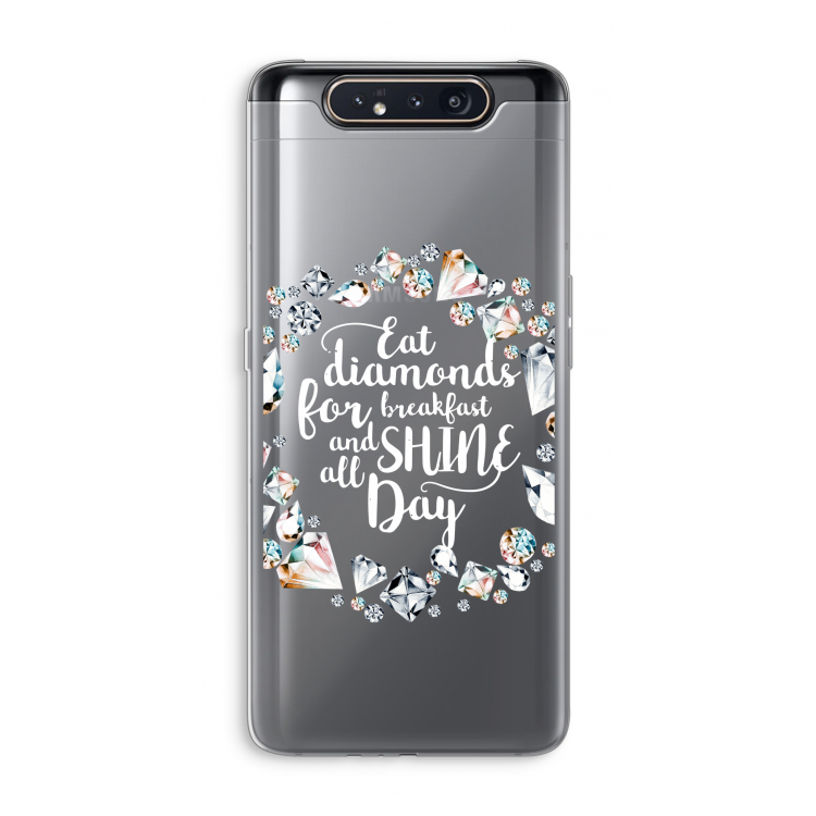 CaseCompany Diamonds: Samsung Galaxy A80 Transparant Hoesje