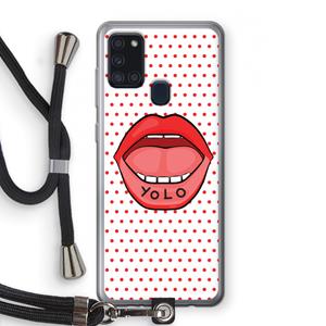 CaseCompany Yolo Denise: Samsung Galaxy A21s Transparant Hoesje met koord