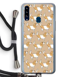 CaseCompany Doggy: Samsung Galaxy A20s Transparant Hoesje met koord