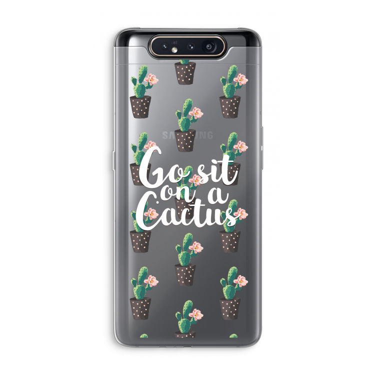 CaseCompany Cactus quote: Samsung Galaxy A80 Transparant Hoesje