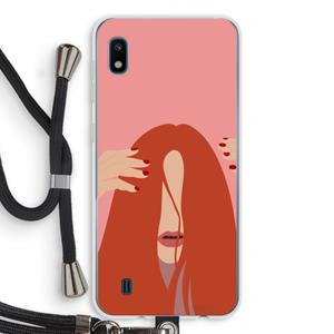CaseCompany Woke up like this: Samsung Galaxy A10 Transparant Hoesje met koord
