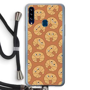 CaseCompany Croissant: Samsung Galaxy A20s Transparant Hoesje met koord