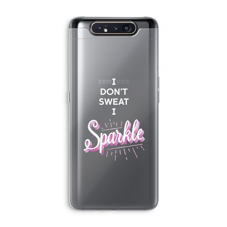 CaseCompany Sparkle quote: Samsung Galaxy A80 Transparant Hoesje