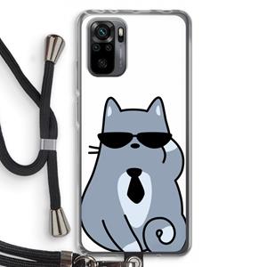 CaseCompany Cool cat: Xiaomi Redmi Note 10 Pro Transparant Hoesje met koord