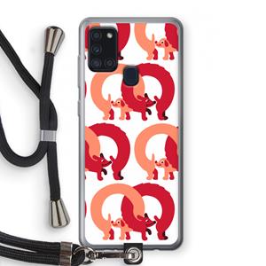 CaseCompany Dogs: Samsung Galaxy A21s Transparant Hoesje met koord