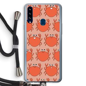CaseCompany Krab: Samsung Galaxy A20s Transparant Hoesje met koord