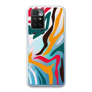 CaseCompany Colored Zebra: Xiaomi Redmi 10 Transparant Hoesje