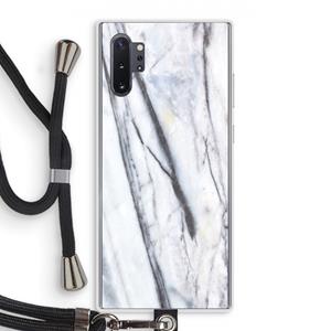 CaseCompany Gestreepte marmer: Samsung Galaxy Note 10 Plus Transparant Hoesje met koord