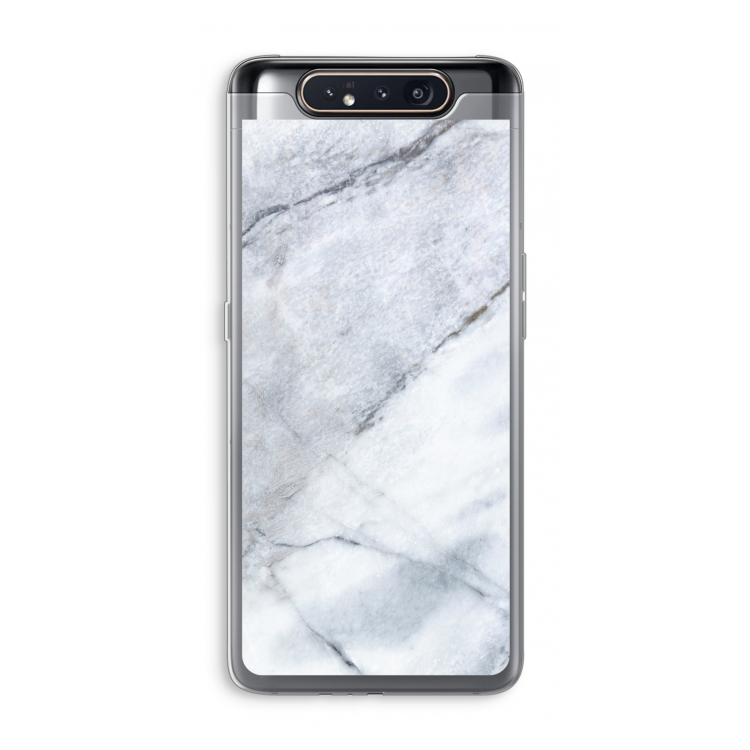 CaseCompany Witte marmer: Samsung Galaxy A80 Transparant Hoesje