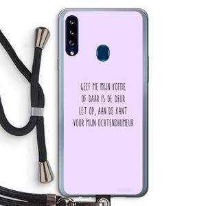 CaseCompany Ochtendhumeur: Samsung Galaxy A20s Transparant Hoesje met koord