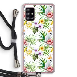 CaseCompany Gele kuif: Samsung Galaxy A51 5G Transparant Hoesje met koord