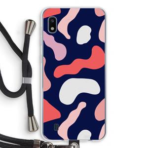 CaseCompany Memphis Shapes Pink: Samsung Galaxy A10 Transparant Hoesje met koord