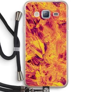 CaseCompany Eternal Fire: Samsung Galaxy J3 (2016) Transparant Hoesje met koord