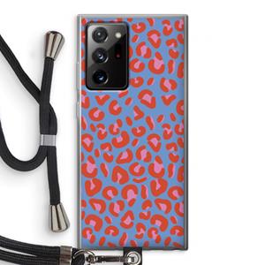 CaseCompany Leopard blue: Samsung Galaxy Note 20 Ultra / Note 20 Ultra 5G Transparant Hoesje met koord