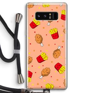 CaseCompany Chicken 'n Fries: Samsung Galaxy Note 8 Transparant Hoesje met koord
