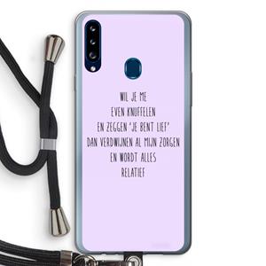 CaseCompany Relatief: Samsung Galaxy A20s Transparant Hoesje met koord