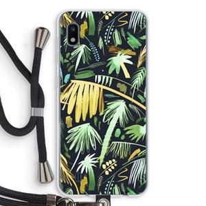 CaseCompany Tropical Palms Dark: Samsung Galaxy A10 Transparant Hoesje met koord