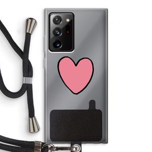 CaseCompany Hartje: Samsung Galaxy Note 20 Ultra / Note 20 Ultra 5G Transparant Hoesje met koord