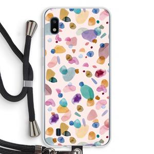 CaseCompany Terrazzo Memphis Pink: Samsung Galaxy A10 Transparant Hoesje met koord