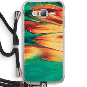 CaseCompany Green Inferno: Samsung Galaxy J3 (2016) Transparant Hoesje met koord