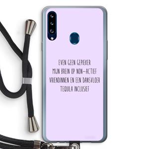 CaseCompany Tequila: Samsung Galaxy A20s Transparant Hoesje met koord